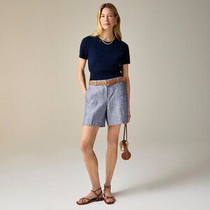 J Crew 6" Harbor short in striped linen